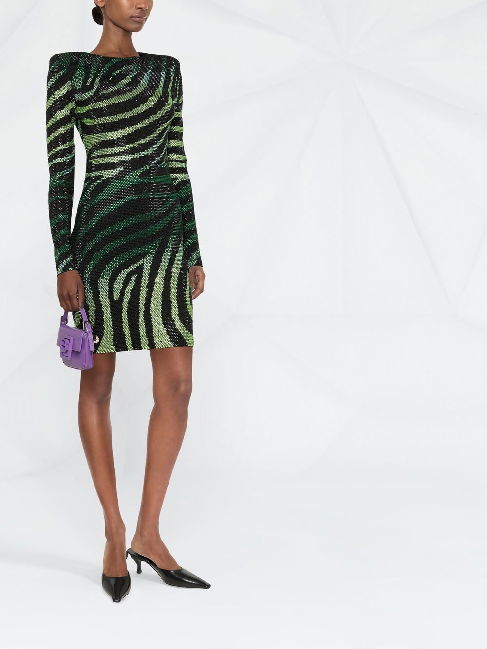 Philipp Plein crystal-embellished zebra-print dress - Image 4