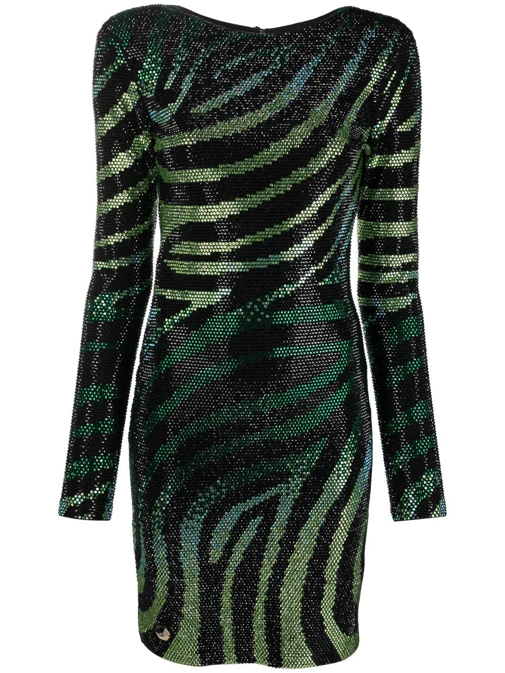 Philipp Plein crystal-embellished zebra-print dress