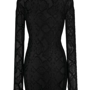 Philipp Plein snakeskin-print sheer dress