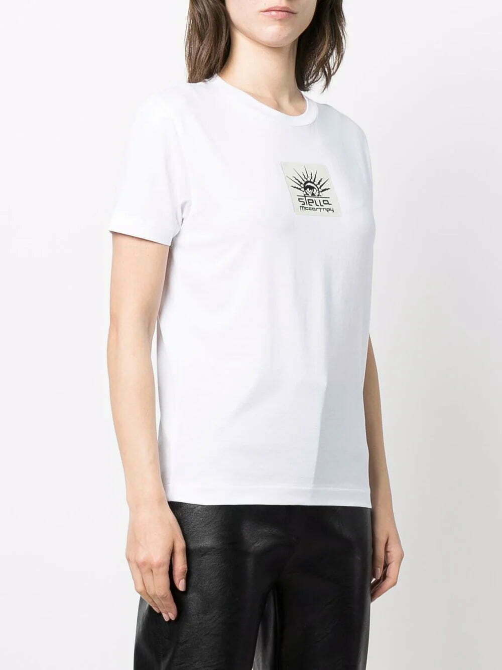 Stella McCartney logo-patch cotton T-shirt - Image 3