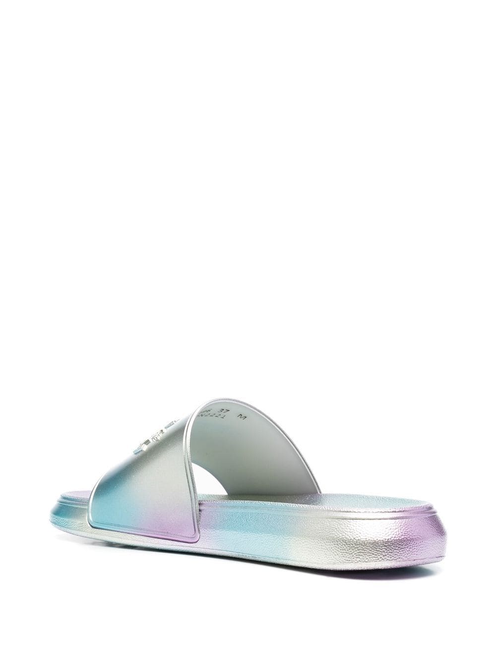Alexander McQueen metallic debossed-logo slides - Image 3