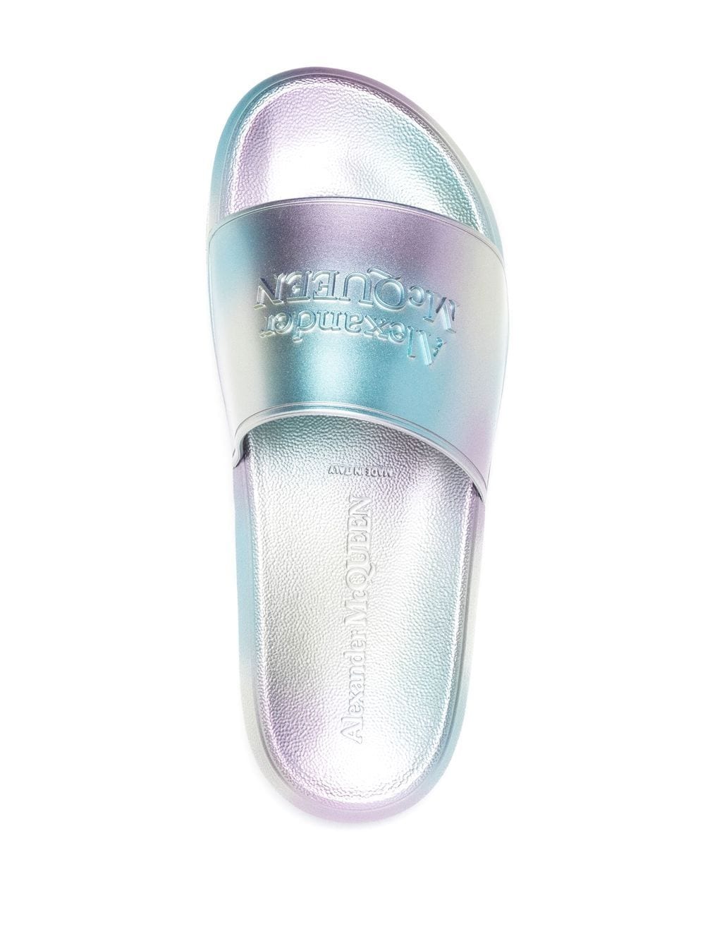 Alexander McQueen metallic debossed-logo slides - Image 4
