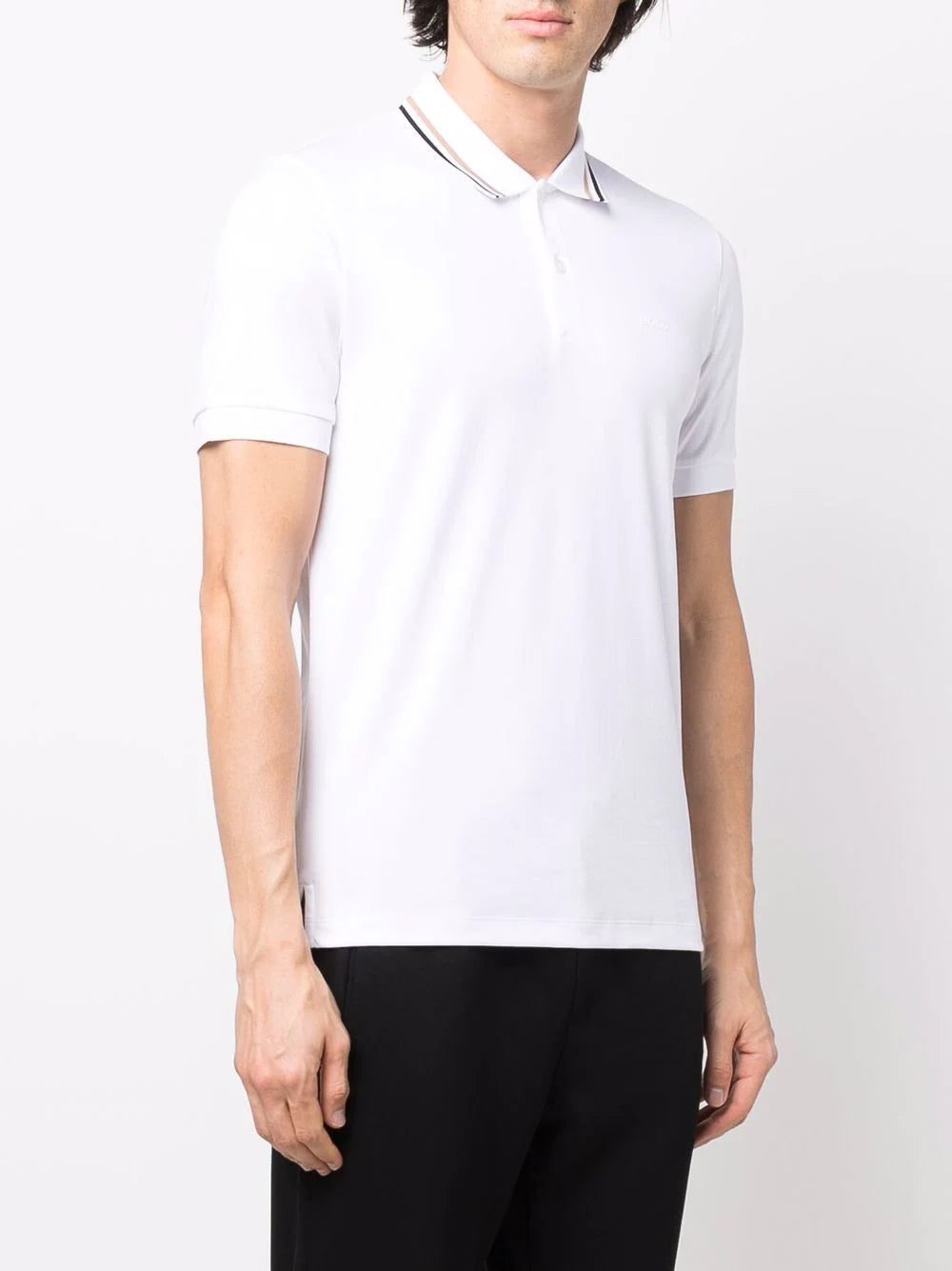 BOSS stripe-collar short sleeved polo shirt - Image 3