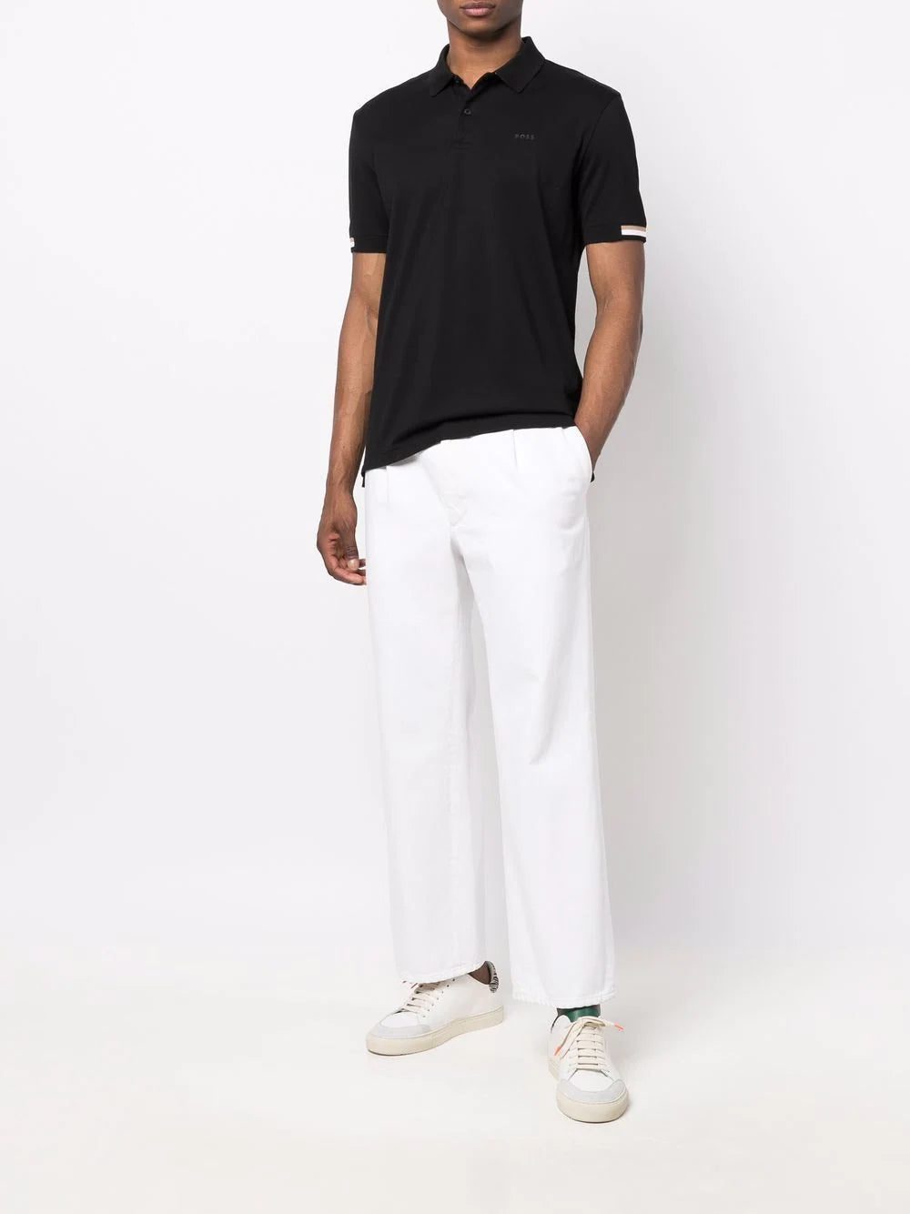 BOSS stripe-trimmed polo shirt - Image 2