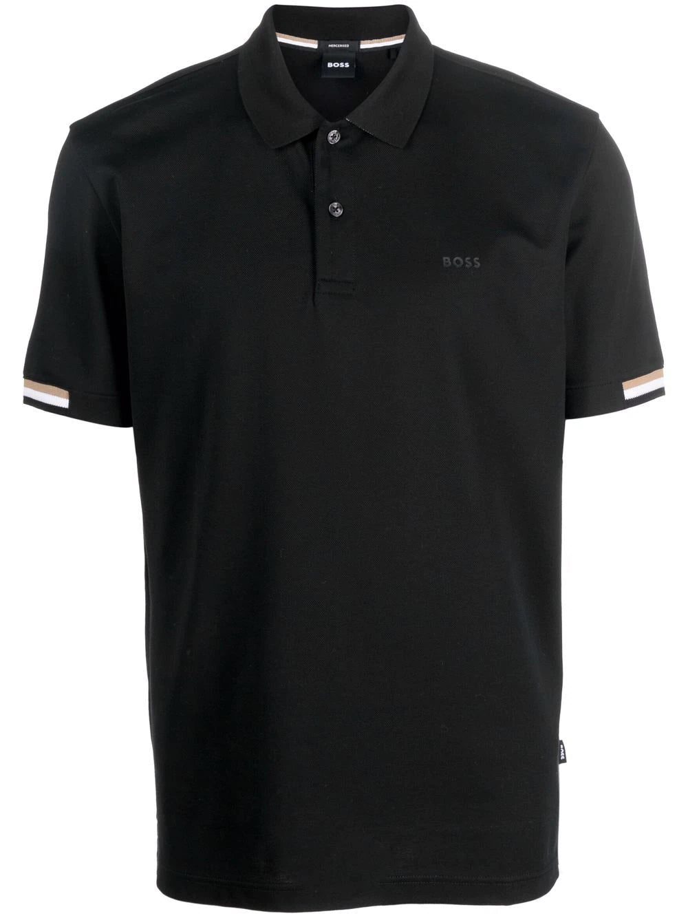 BOSS stripe-trimmed polo shirt