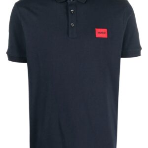 Hugo chest logo-patch polo shirt