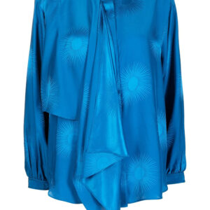 Stella McCartney  sunburst-jacquard scarf-detail blouse