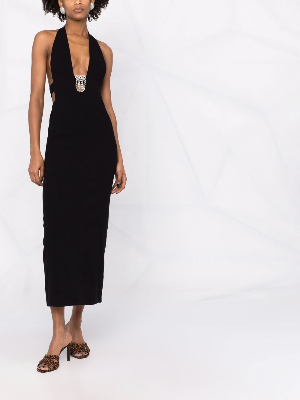 Saint Laurent crystal-embellished halterneck dress - Image 2