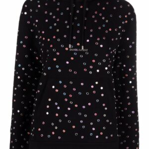 Saint Laurent  logo-print drawstring hoodie