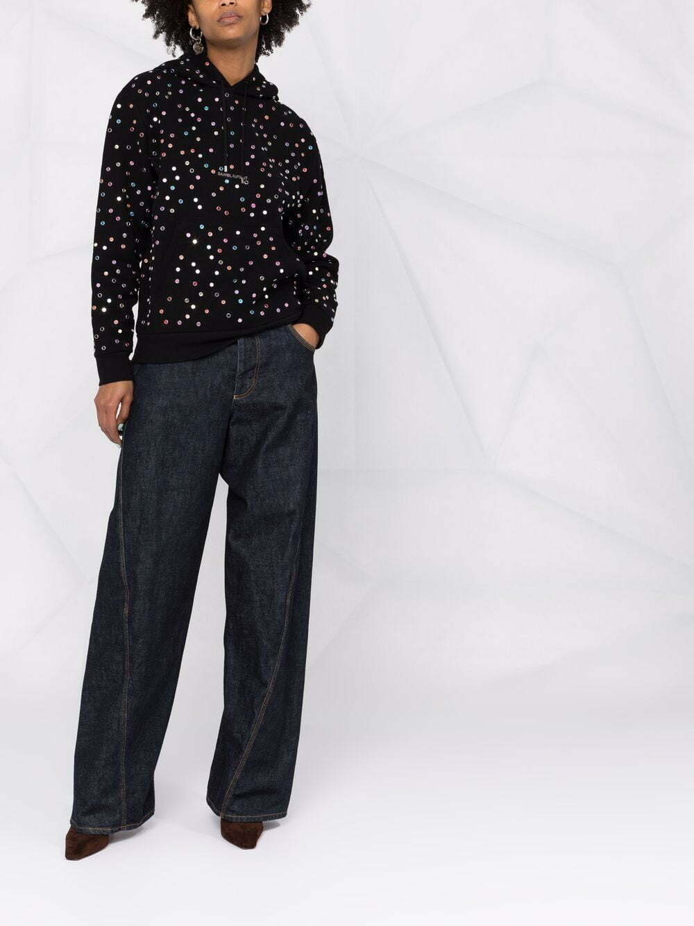 Saint Laurent logo-print drawstring hoodie - Image 2