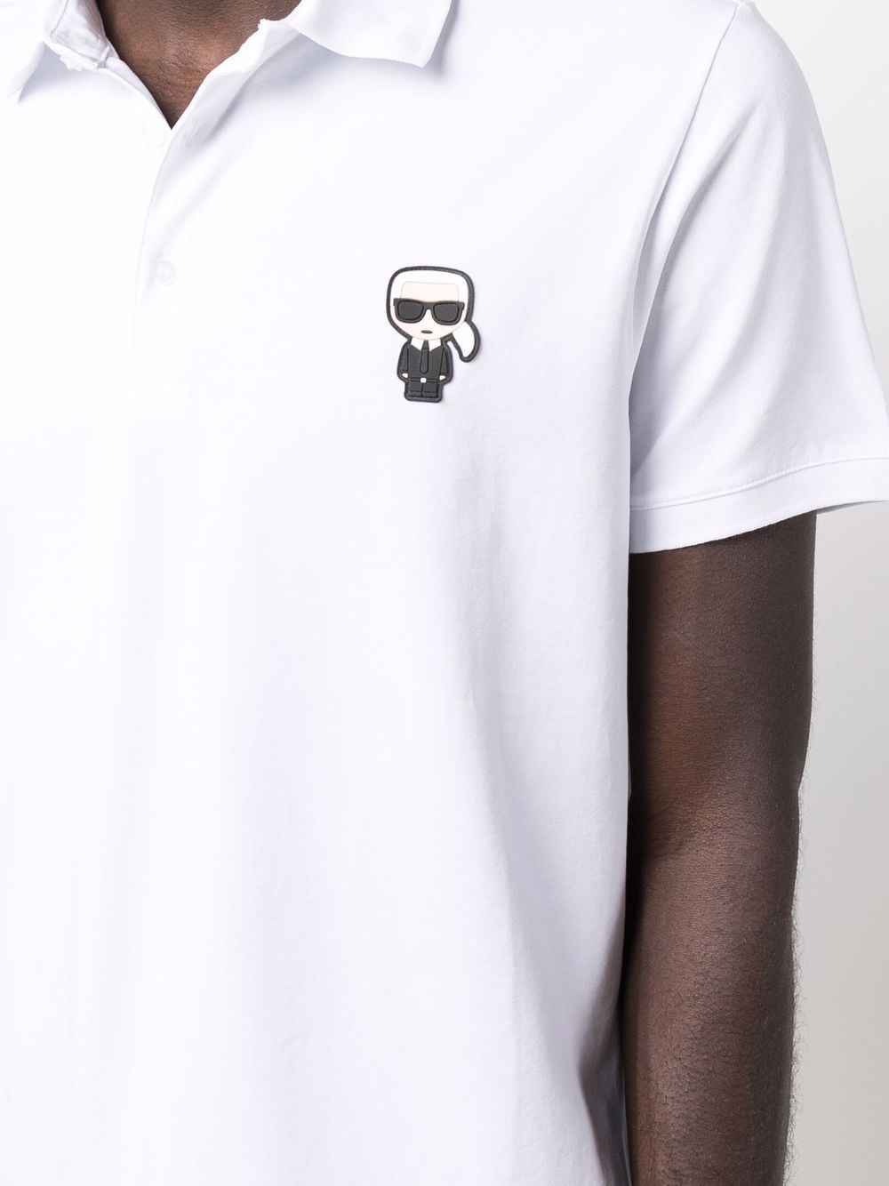 Karl Lagerfeld logo-patch polo shirt - Image 5