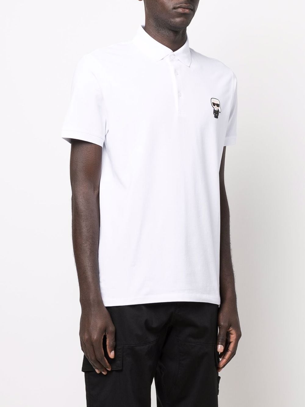 Karl Lagerfeld logo-patch polo shirt - Image 3