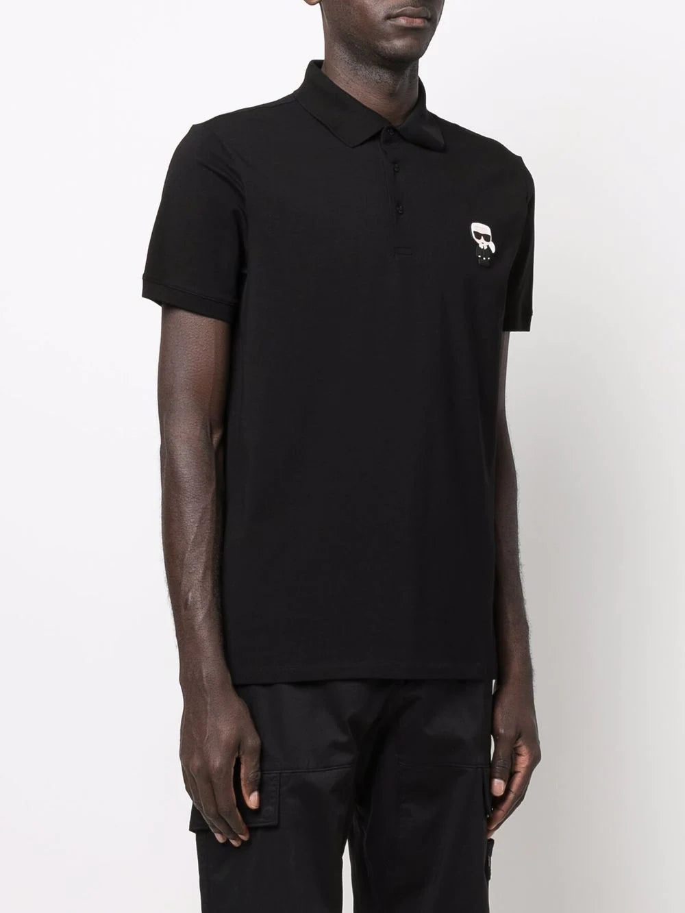 Karl Lagerfeld logo-patch polo shirt - Image 3