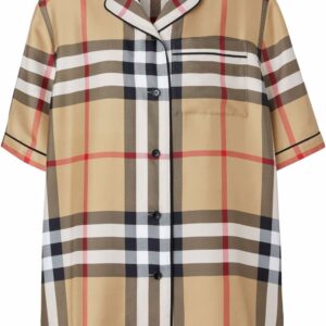 Burberry Vintage Check silk pajama shirt