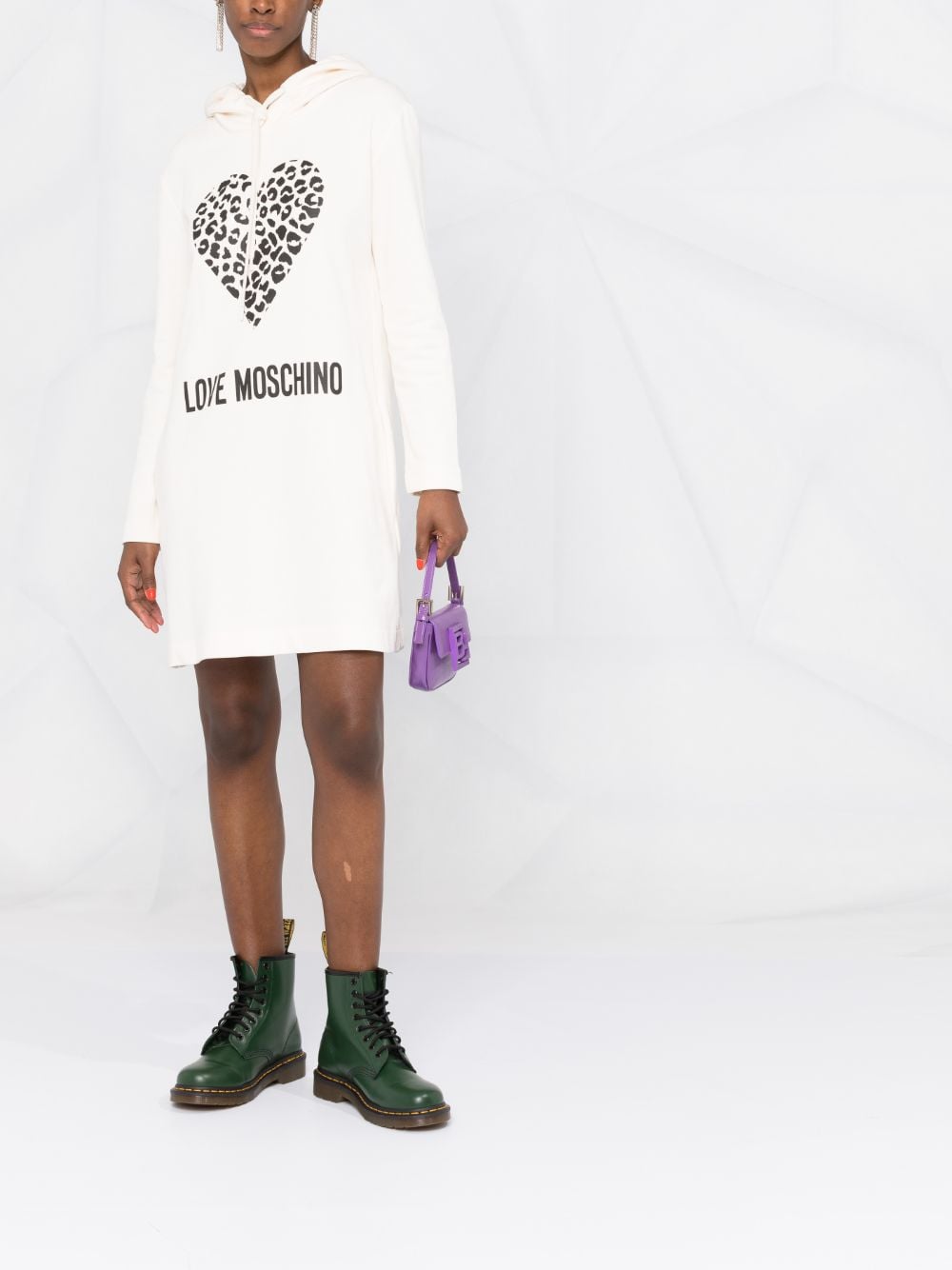 Love Moschino heart-motif hooded dress - Image 6