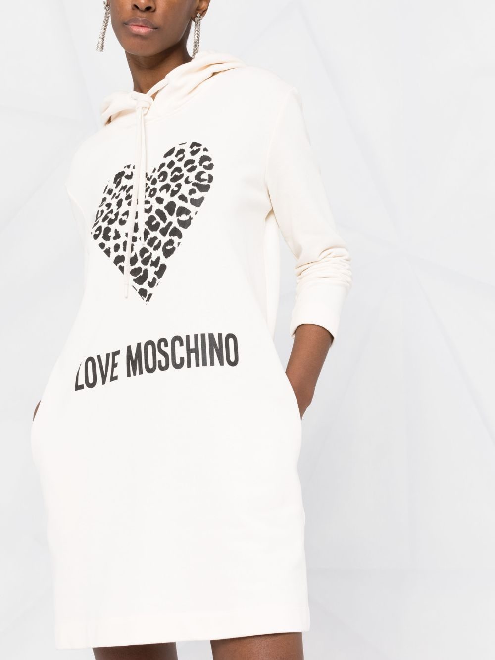 Love Moschino heart-motif hooded dress - Image 3