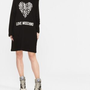 Love Moschino heart-motif hooded dress