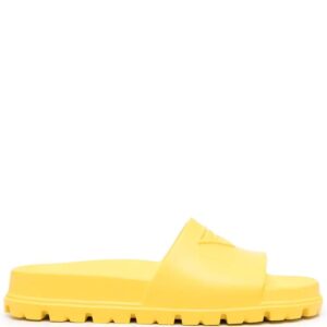 Prada  embossed-logo ridged-sole slides