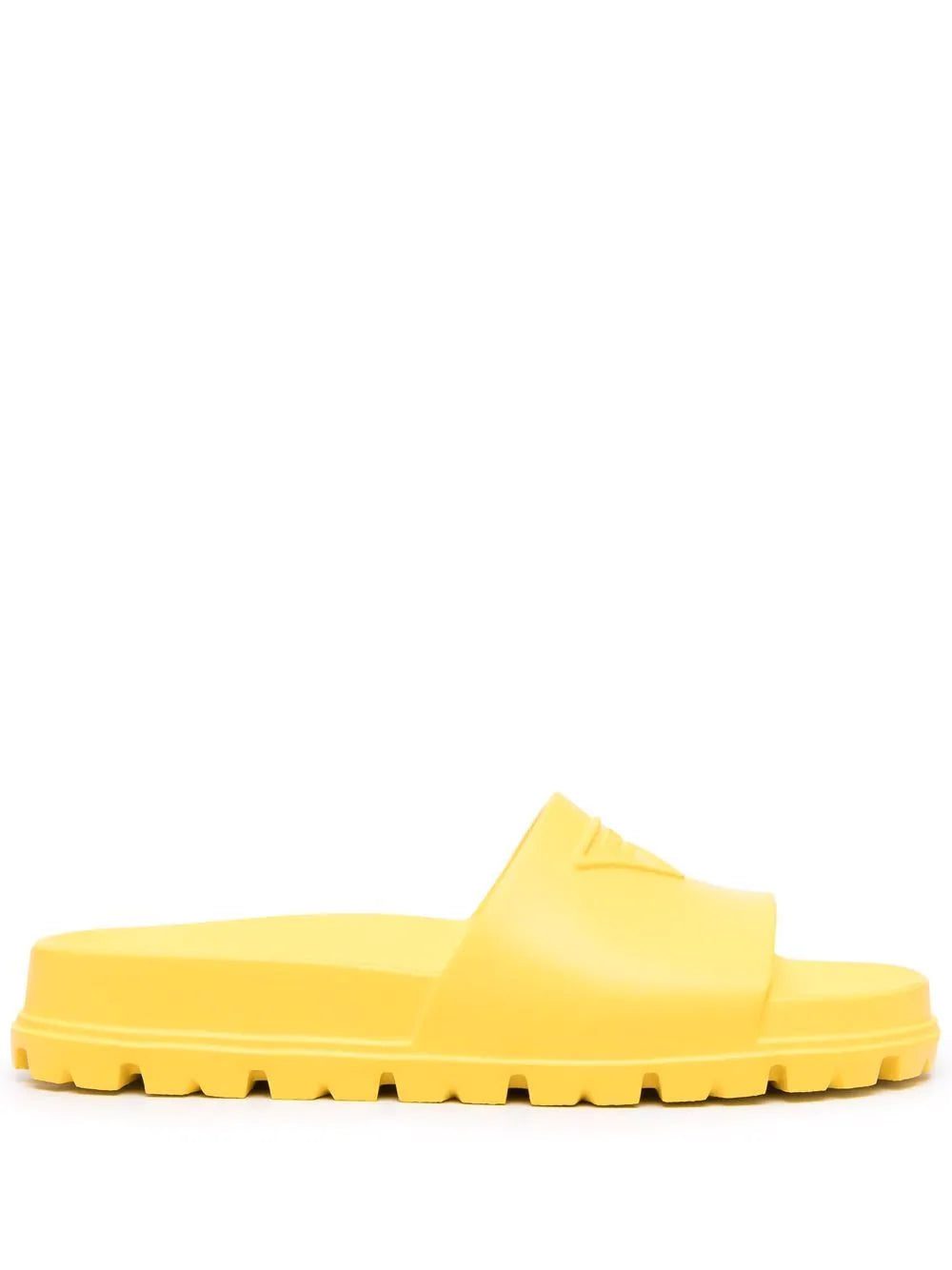 Prada embossed-logo ridged-sole slides