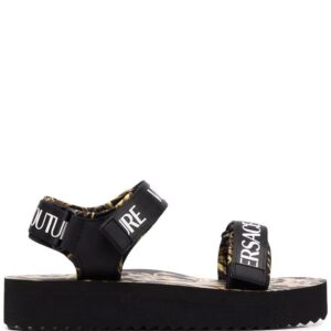Versace Jeans Couture  baroque logo printed sandals