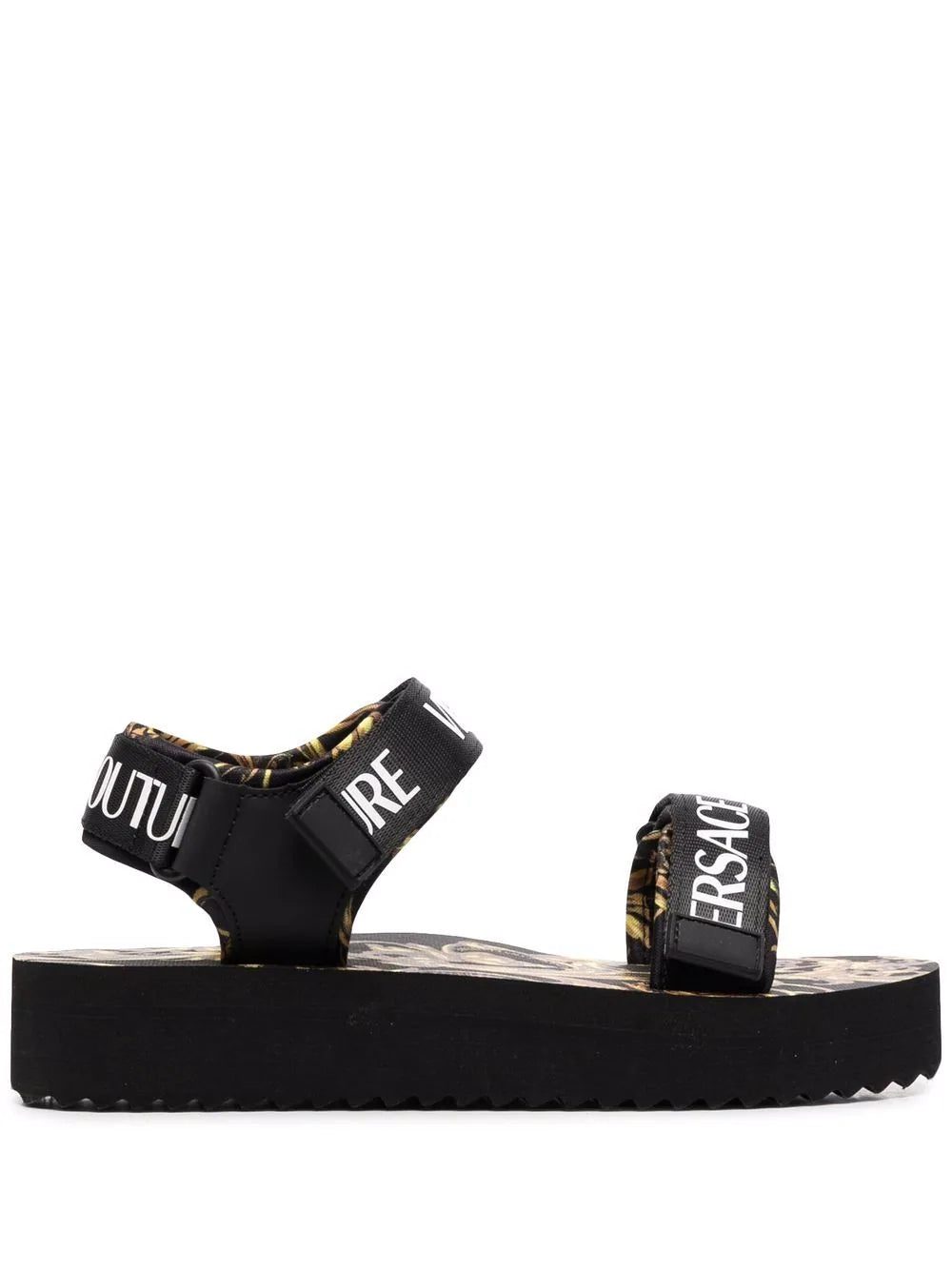 Versace Jeans Couture baroque logo printed sandals