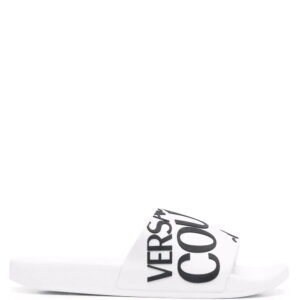 Versace Jeans Couture  diagonal logo flat slides