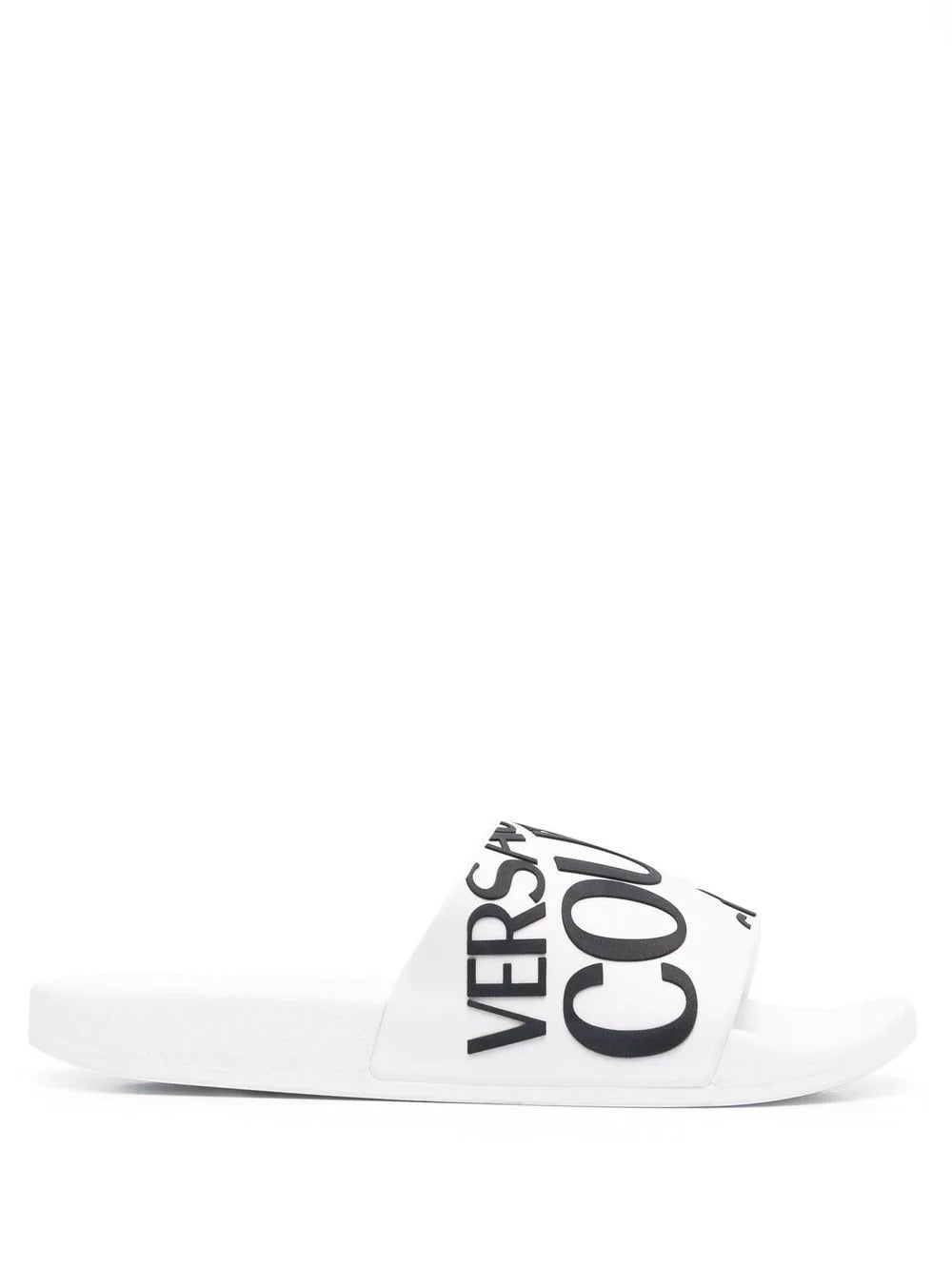 Versace Jeans Couture diagonal logo flat slides