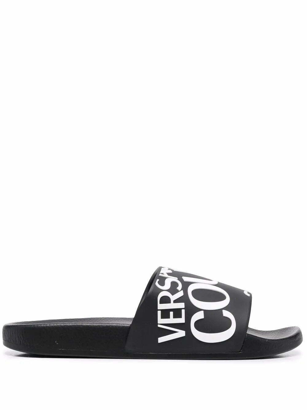 Versace Jeans Couture logo flat slides