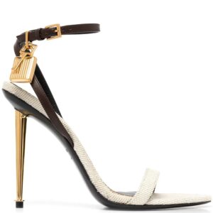 TOM FORD  padlock-detail canvas 100mm sandals