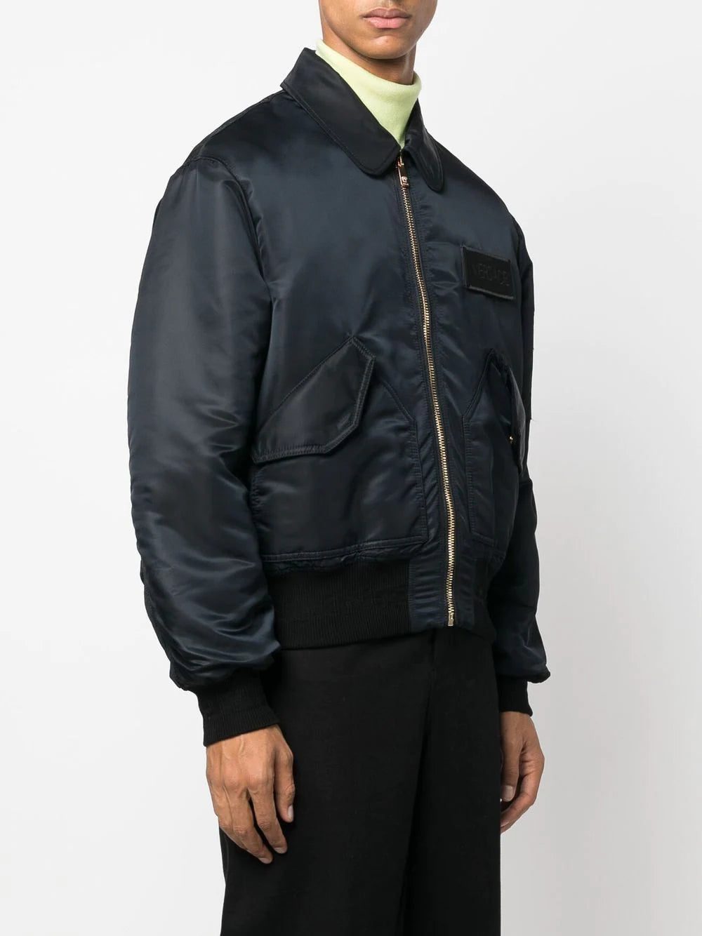 Versace logo-patch padded bomber jacket - Image 2