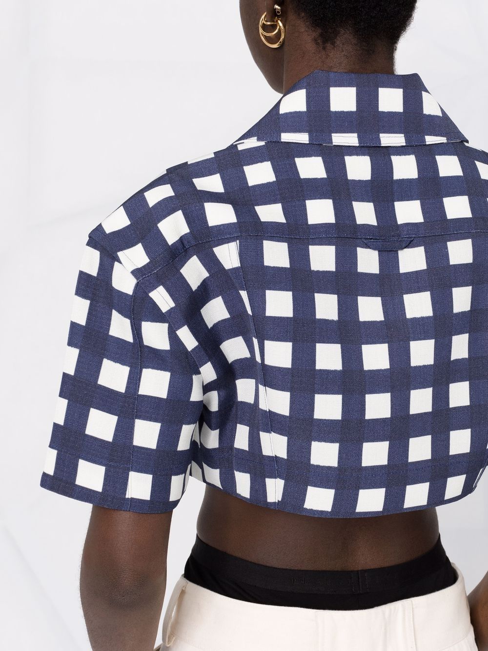 Jacquemus check-pattern cropped shirt - Image 3