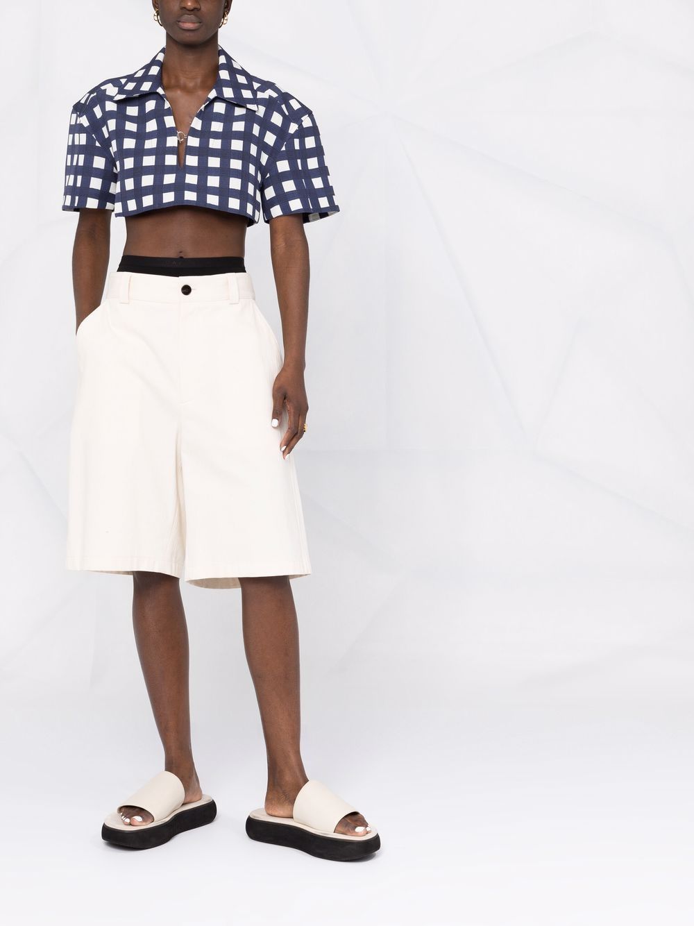 Jacquemus check-pattern cropped shirt - Image 2