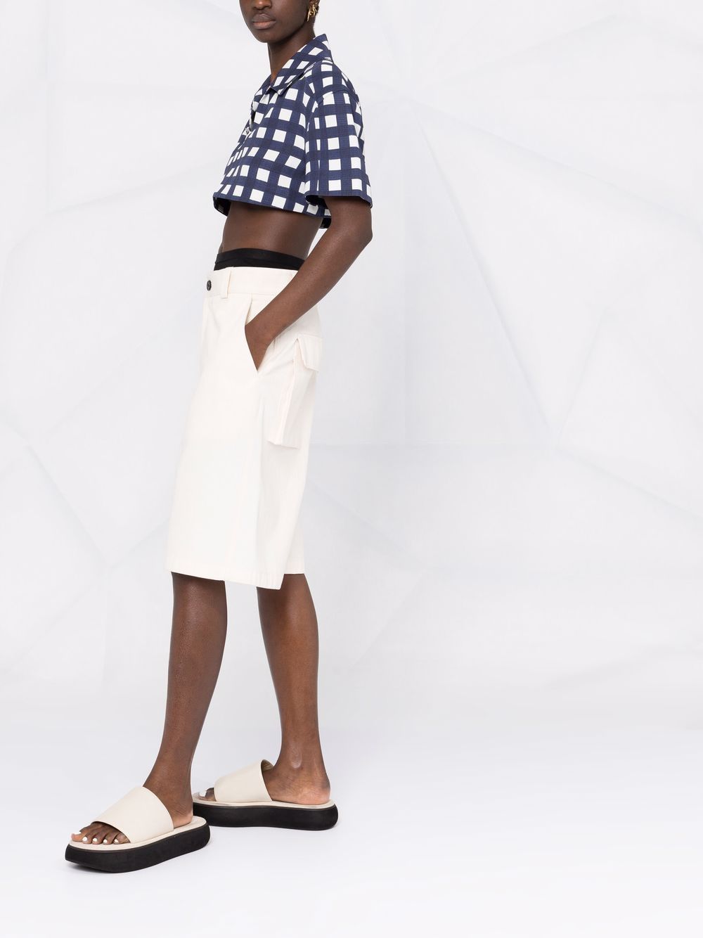Jacquemus check-pattern cropped shirt - Image 4