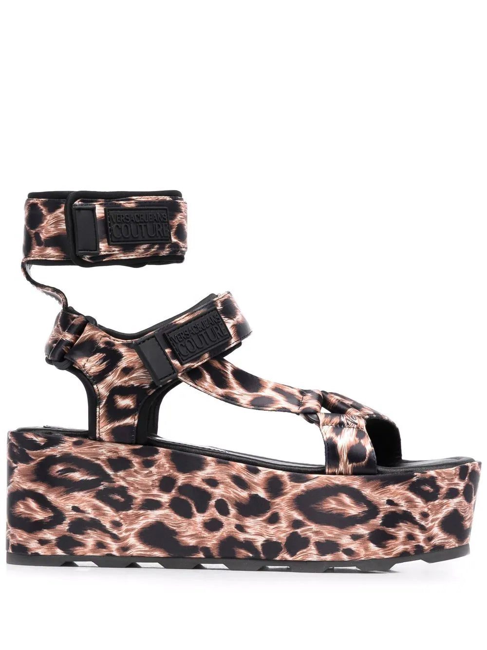 Versace Jeans Couture leopard print platform sandals