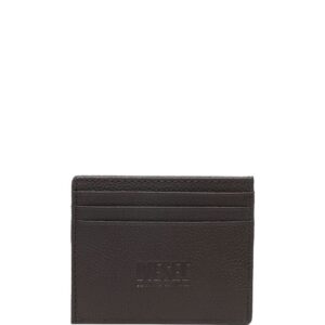 Diesel logo-plaque leather cardholder