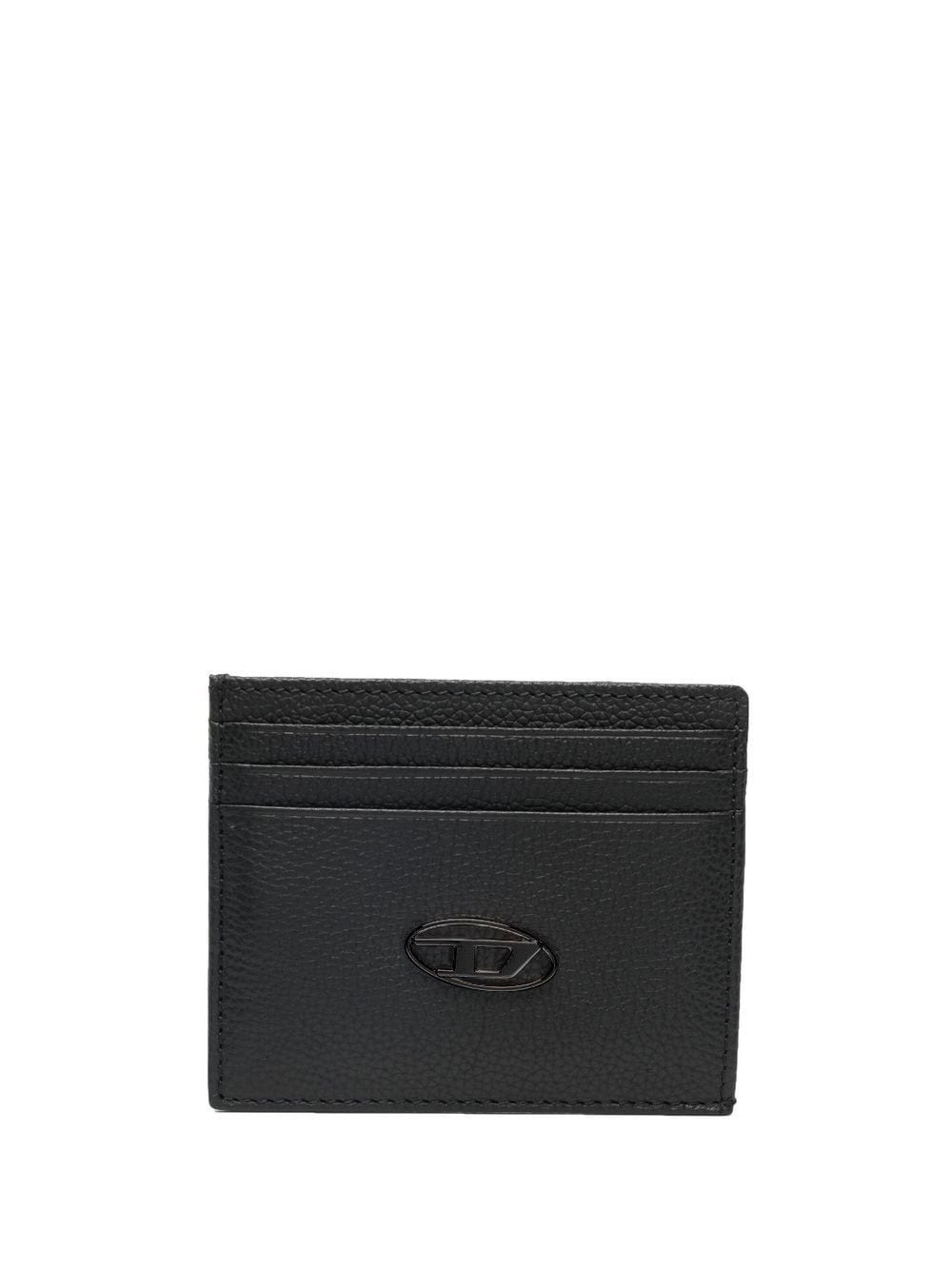 Diesel logo-plaque leather cardholder