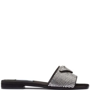 Prada  crystal-embellished logo-detail slides