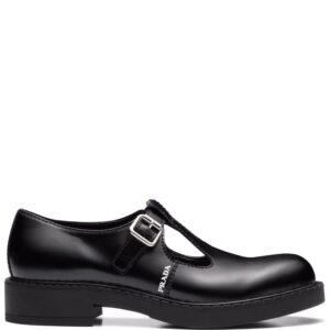 Prada  brushed-leather Mary Jane shoes