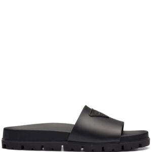 Prada  triangle-logo pool slides