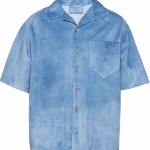 Prada short-sleeve suede shirt