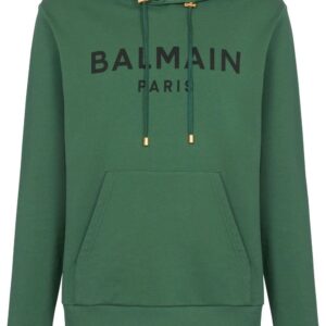 Balmain  logo-print drawstring hoodie