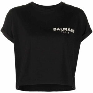 Balmain  sequin logo round neck T-shirt