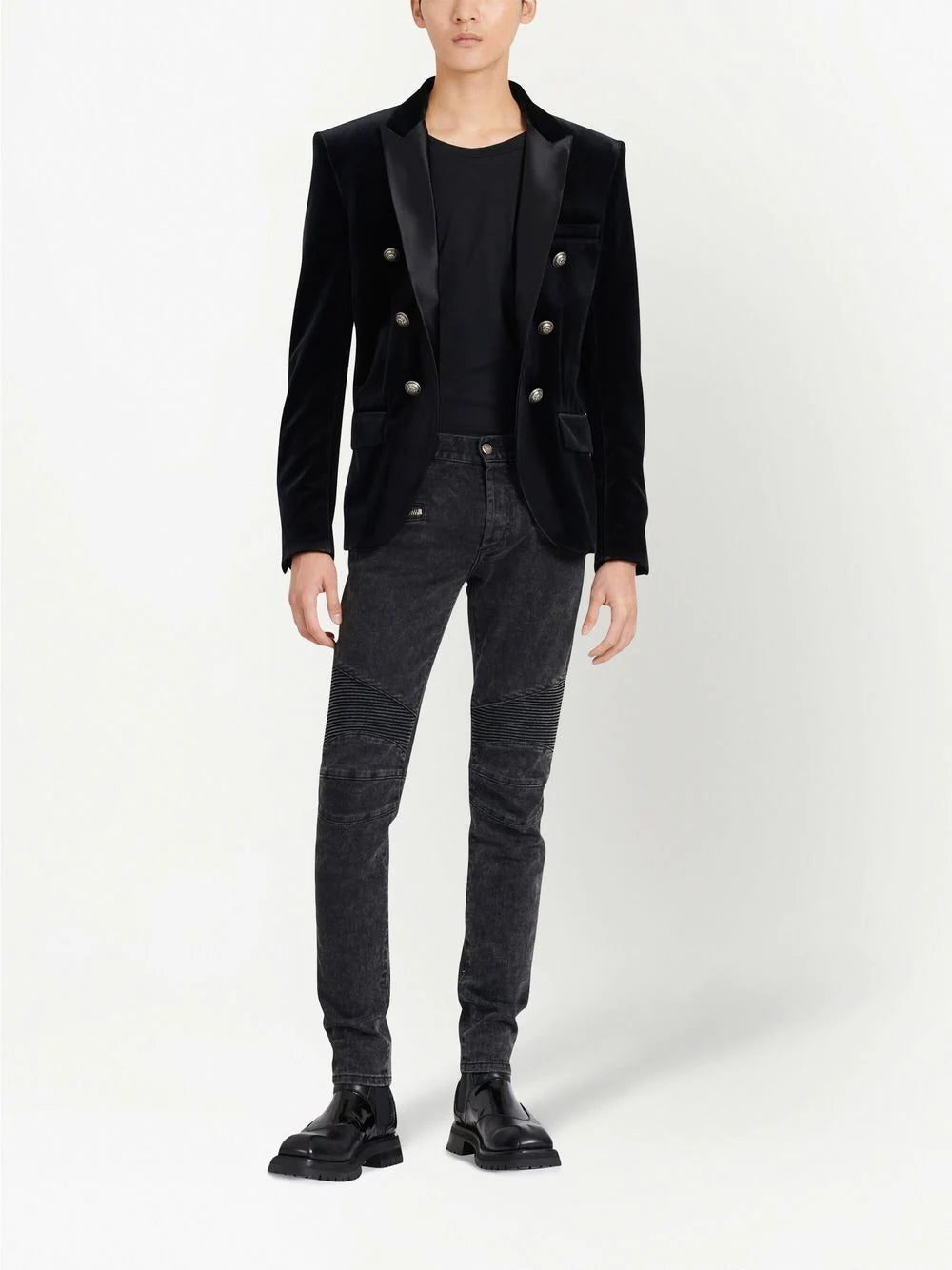 Balmain double-breasted velvet blazer - Image 2