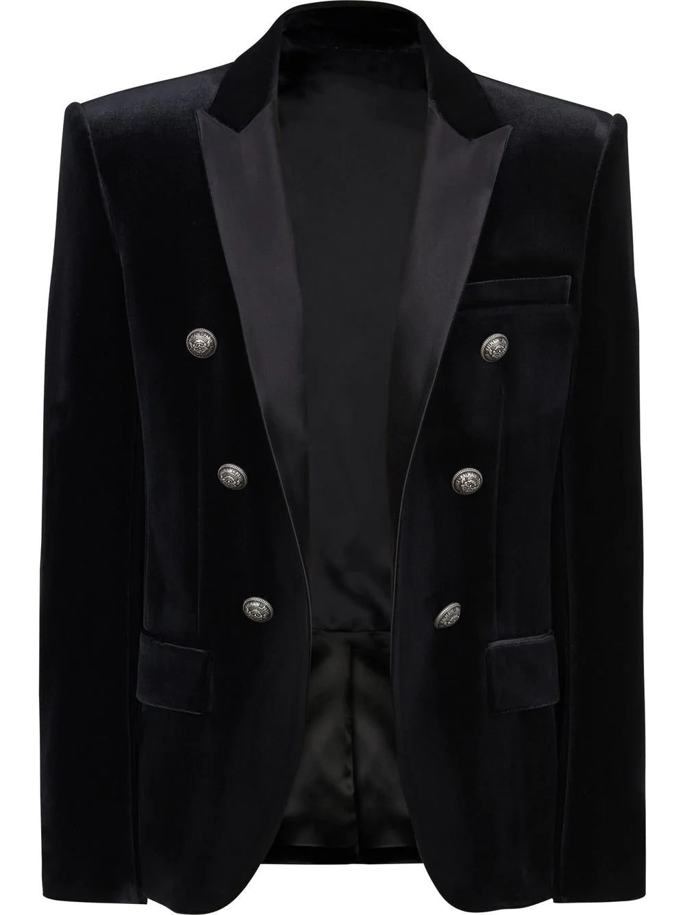Balmain double-breasted velvet blazer