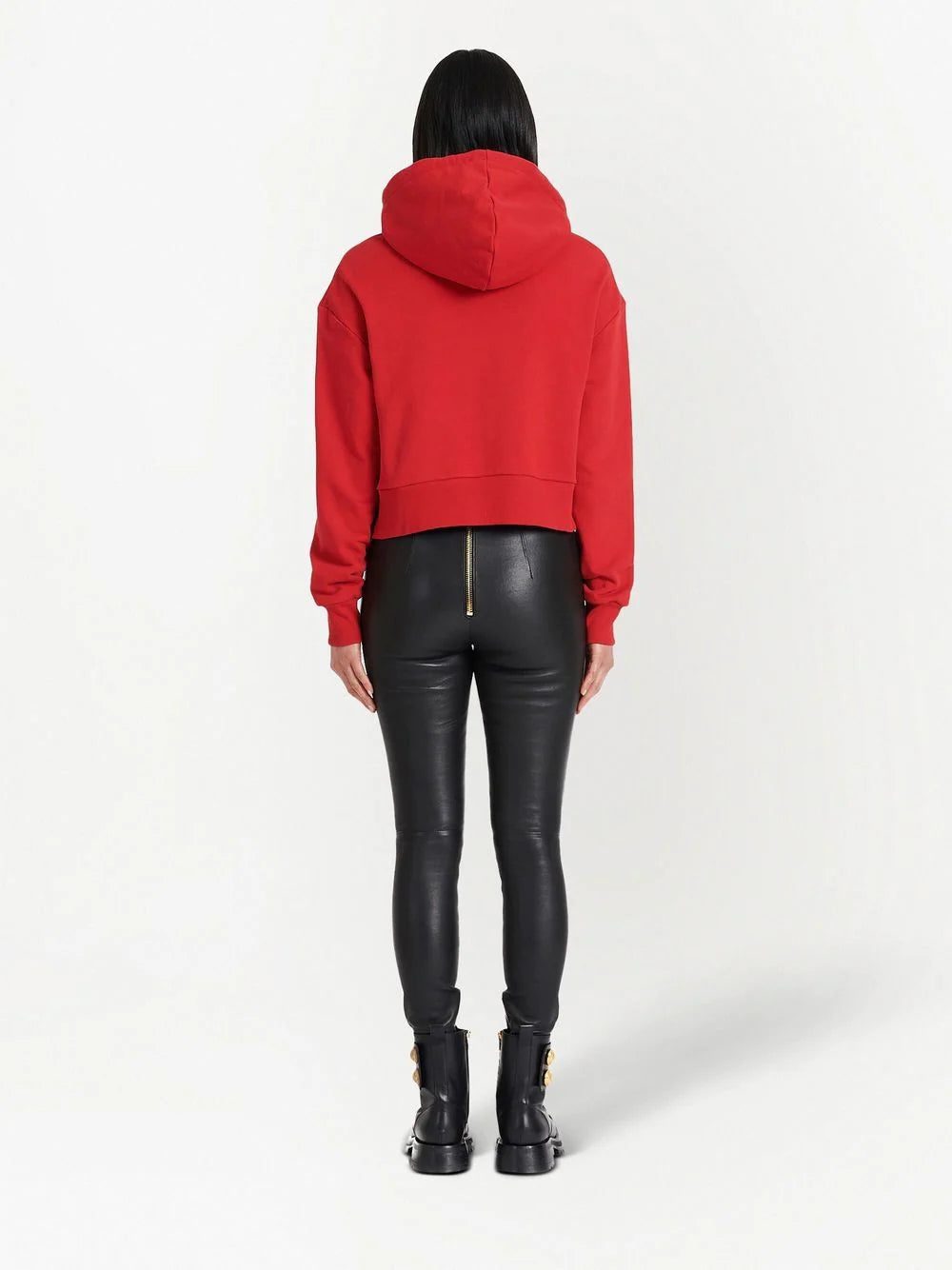 Balmain logo print drawstring hoodie - Image 4