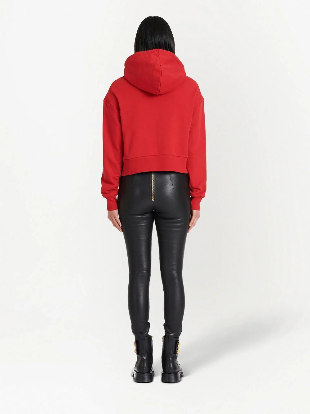 Balmain logo print drawstring hoodie - Image 4