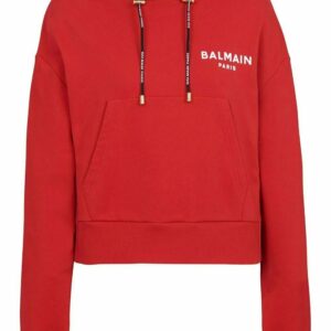 Balmain  logo print drawstring hoodie