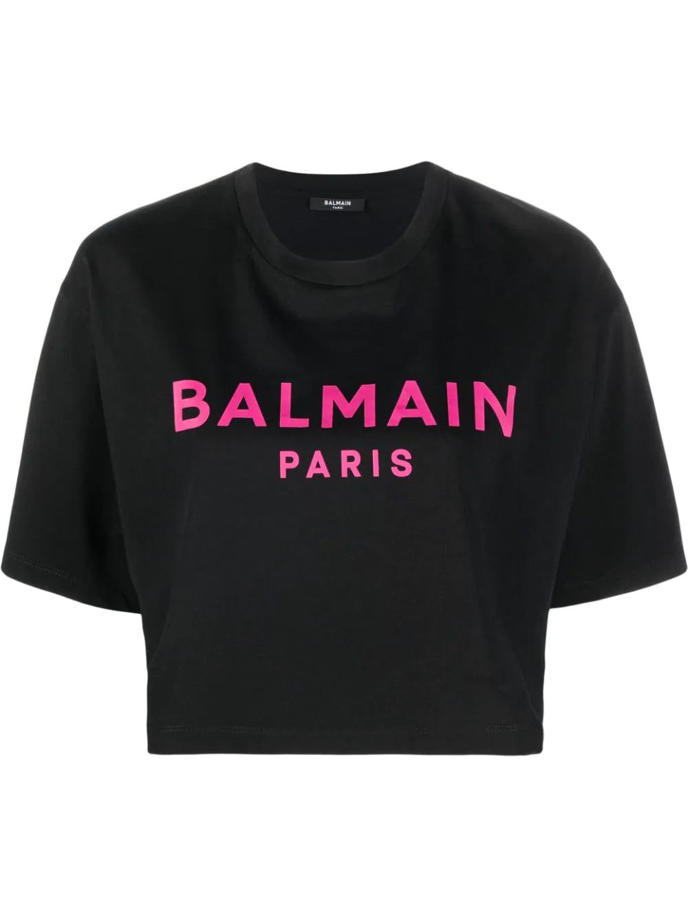 Balmain cropped logo-print T-shirt