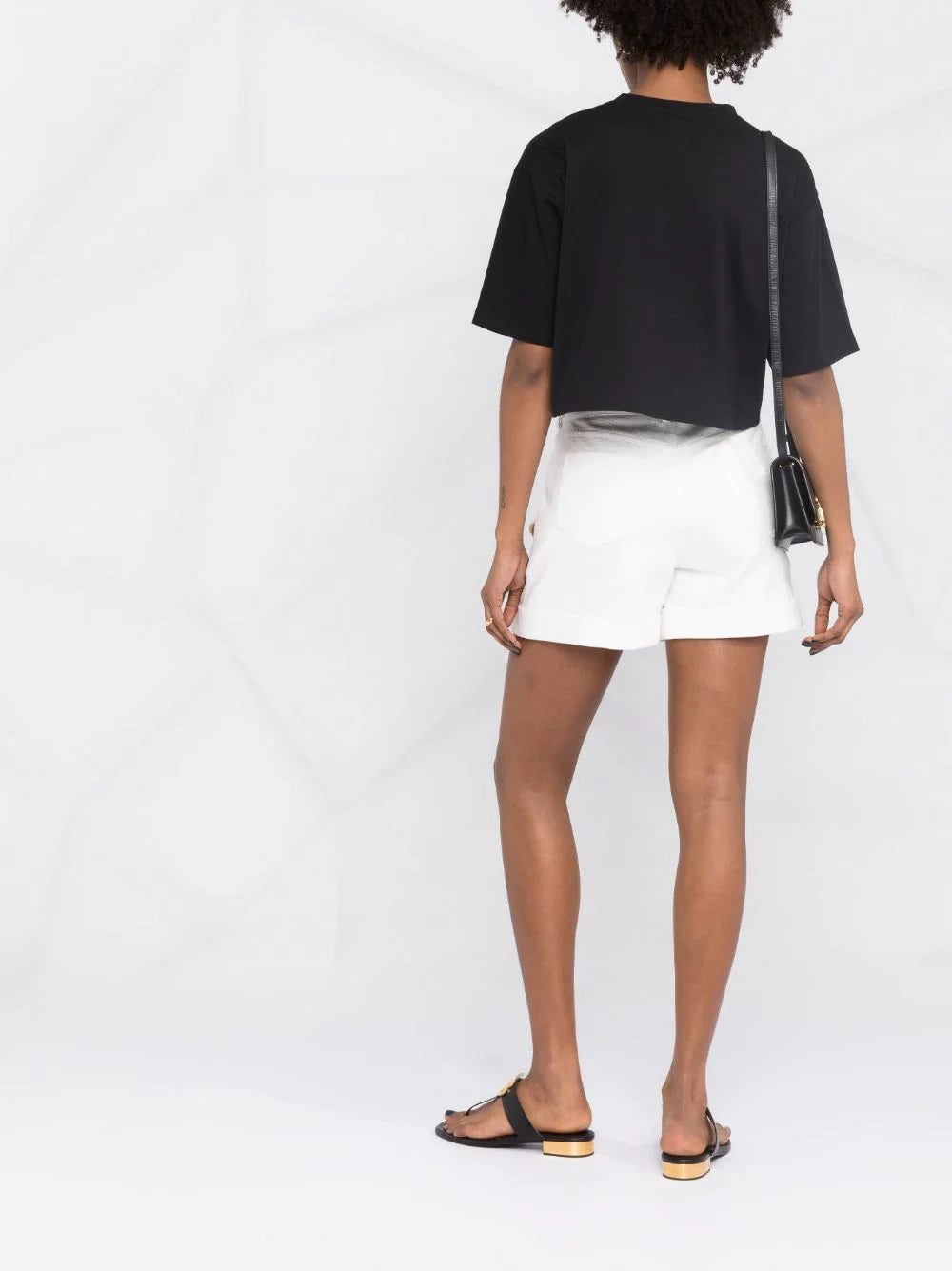 Balmain cropped logo-print T-shirt - Image 4