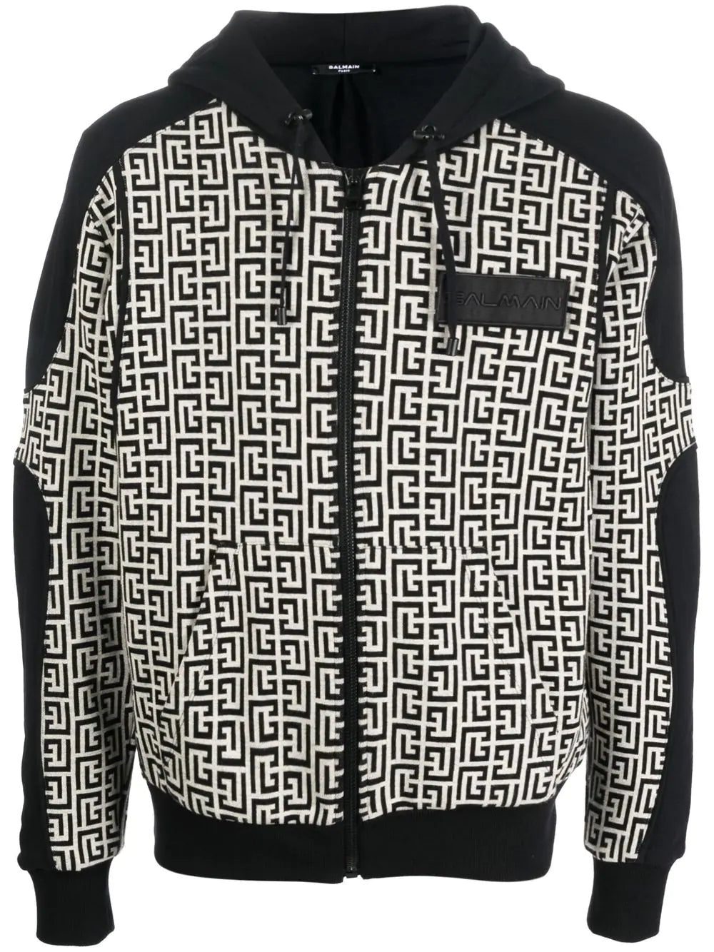 Balmain monogram-logo hoodie